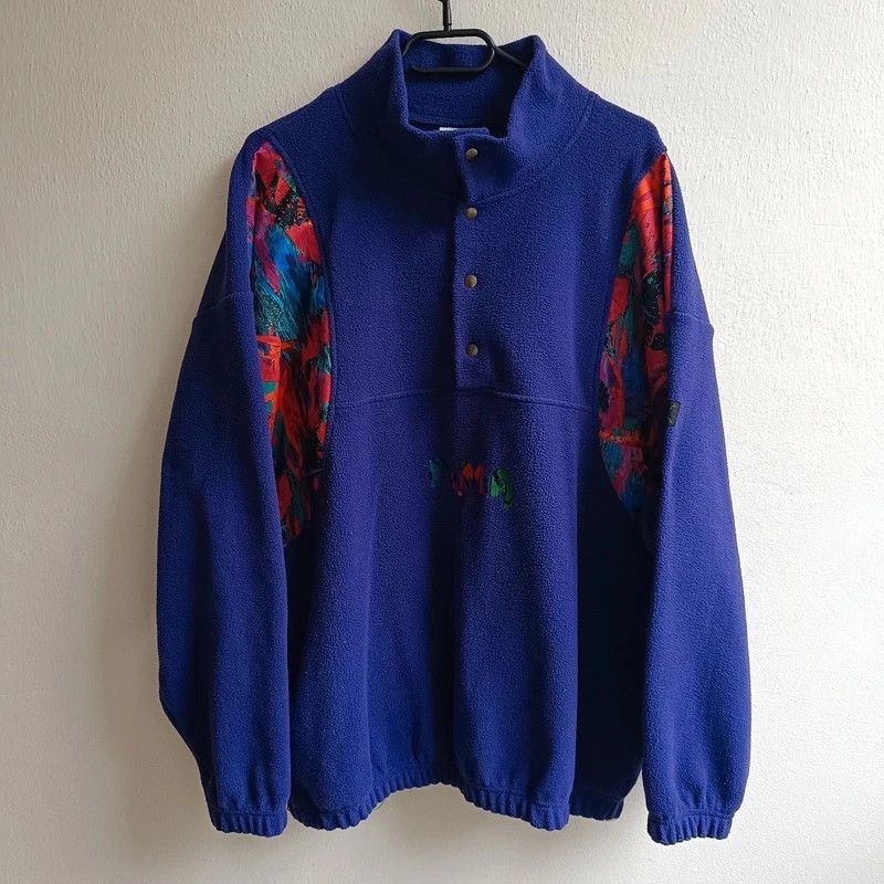 Puma Vintage 80s Puma Purple Fleece Jacket Crazy Pattern Aztec M Size US M / EU 48-50 / 2 - 1 Thumbnail
