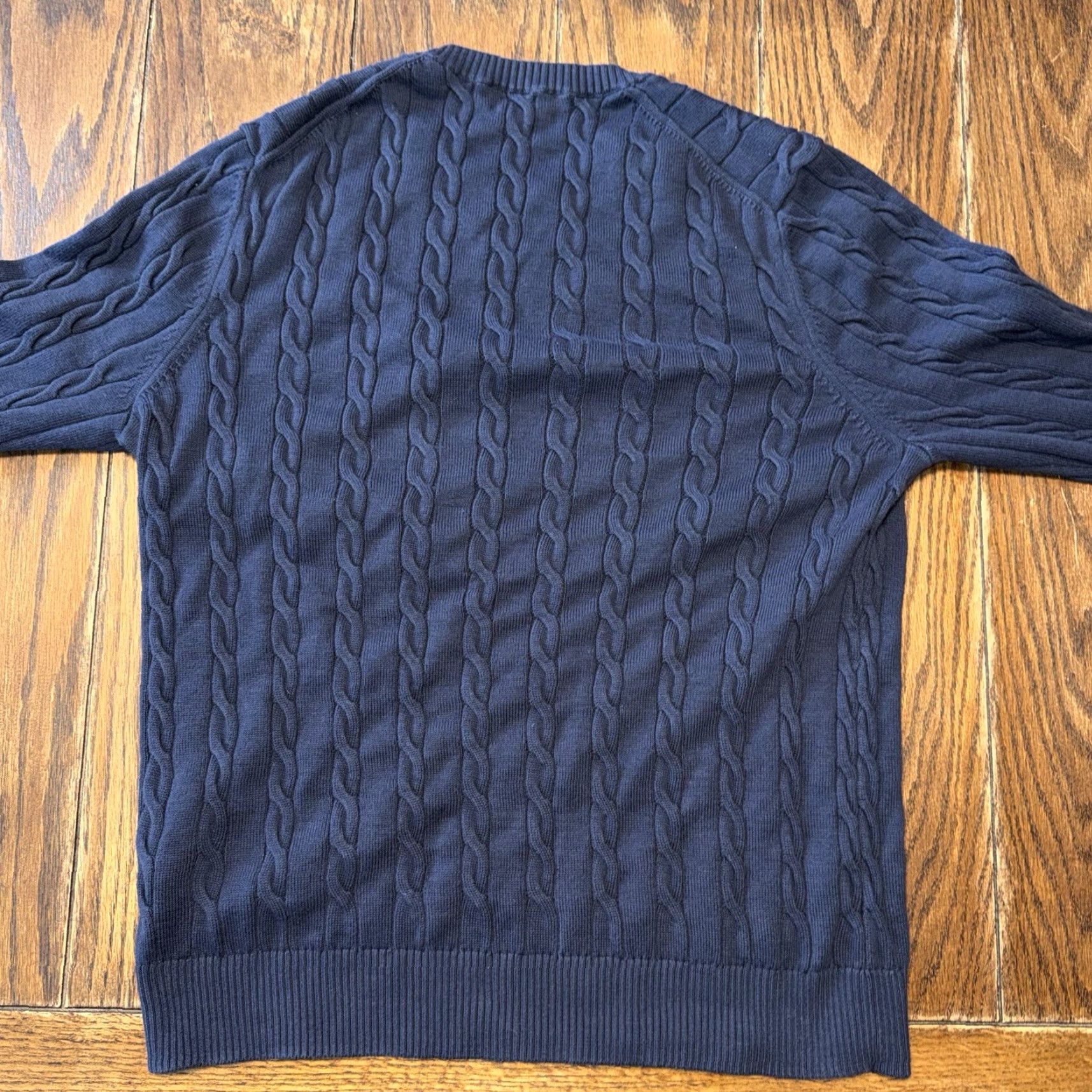 Brooks Brothers Brooks Brothers Sweater Mens Large Navy Blue Cable Knit Pullover Supima Cotton Size US L / EU 52-54 / 3 - 6 Thumbnail