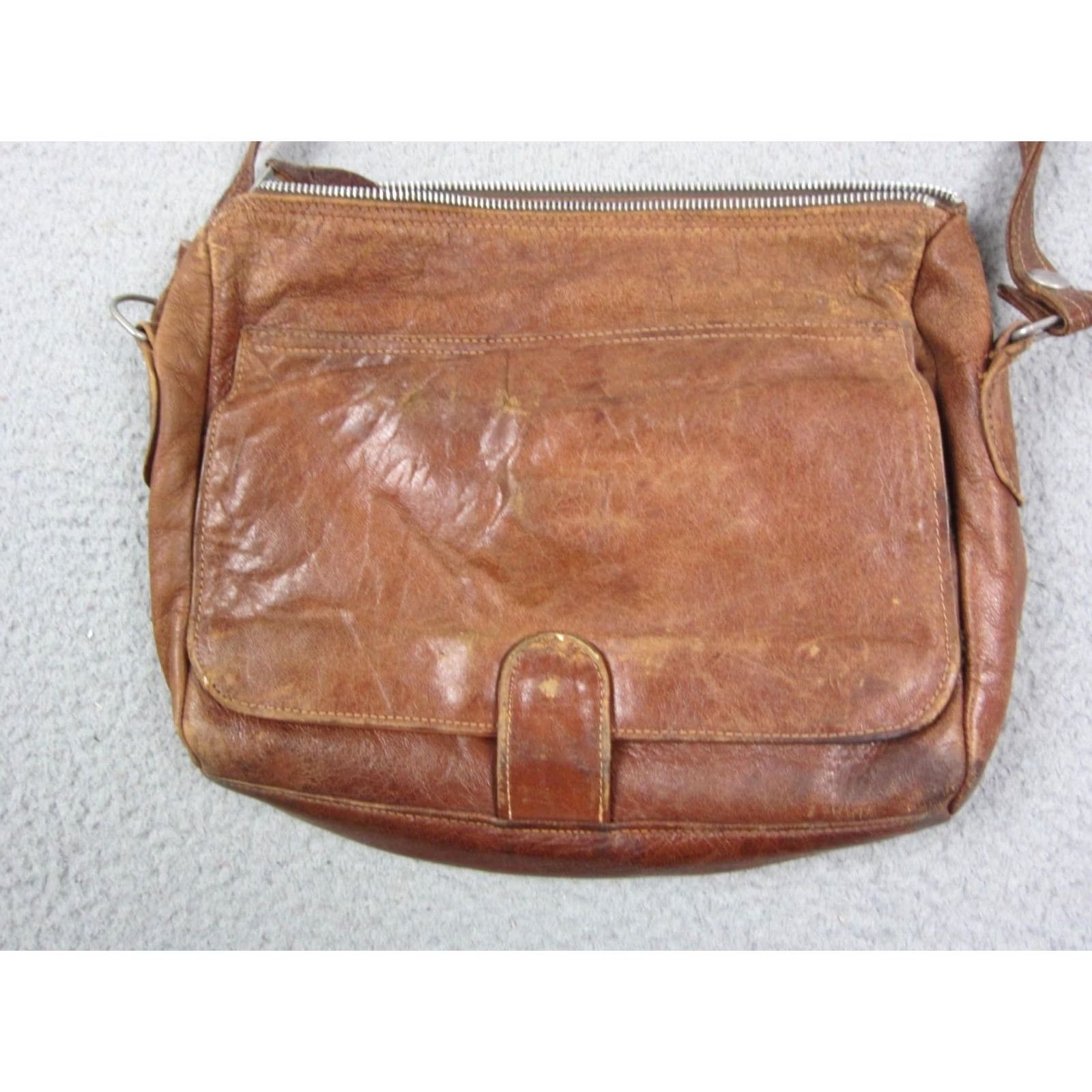 Vintage VINTAGE Womens Bag Brown Leather Crossbody Purse Messenger Satchel 60s 80s 90s Size ONE SIZE - 5 Thumbnail
