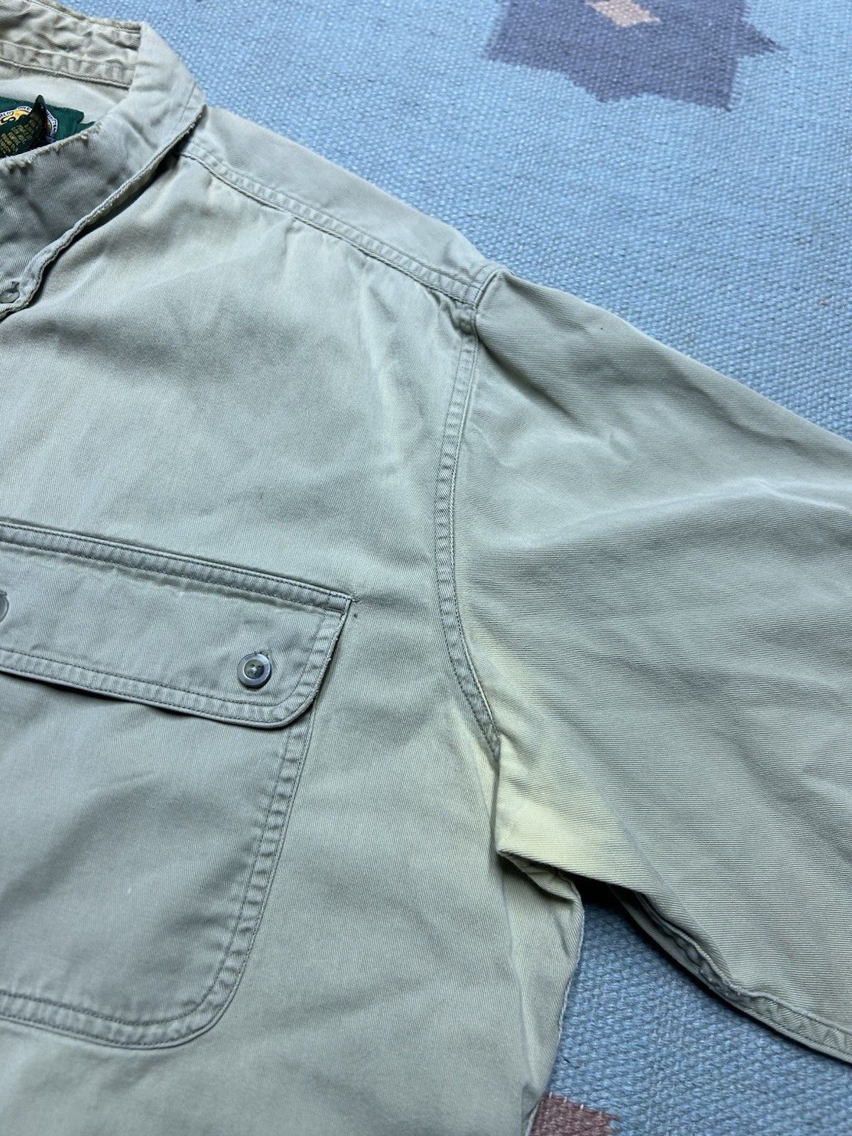 Vintage Vintage Cabelas button shirt paint distressed khaki XL tall Size US XL / EU 56 / 4 - 7 Thumbnail