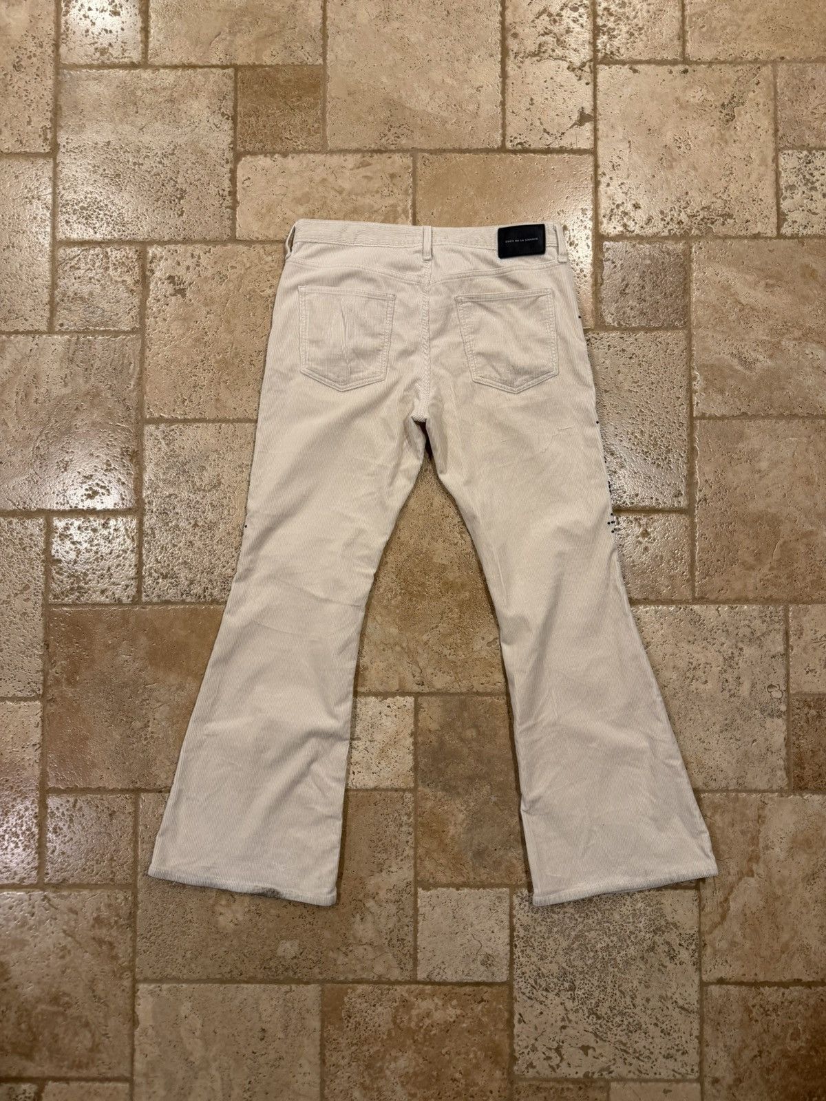 Cout de la Liberte Coût De La Liberté Jimmy-Star Studs Cord Flare Ivory Pants Size US 34 / EU 50 - 15 Thumbnail