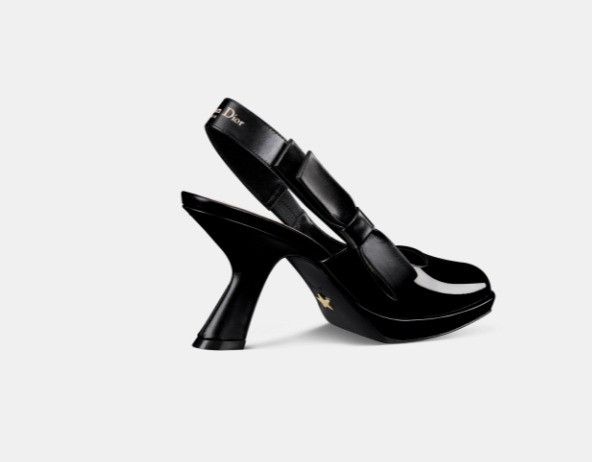 Dior o1w1db11224 Sweet-D Slingback Pumps in Black Size US 12 / IT 42 - 3 Thumbnail