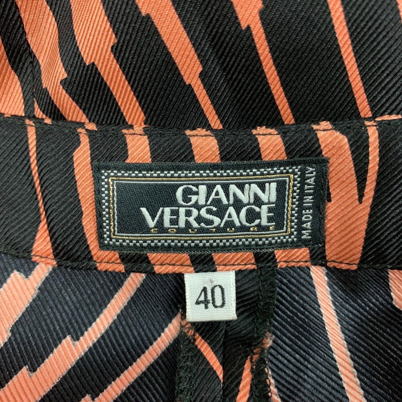 Versace Size 4 Black Coral Abstract Flat Front Casual Pants Size 27" / US 4 / IT 40 - 4 Thumbnail