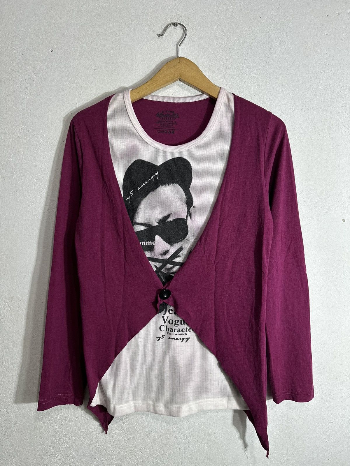 Japanese Brand 2-FIVE HOMME VOGUE DOUBLE LAYER CARDIGAN LONG SLEEVE TEE Size US S / EU 44-46 / 1 - 3 Thumbnail