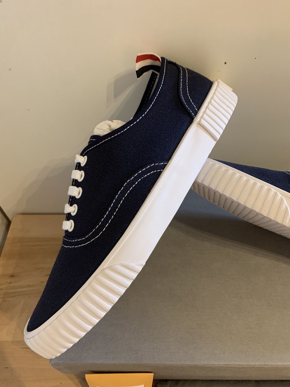 Thom Browne Thom Browne Navy Blu Canvas Sneakers Size US 10.5 / IT 40.5 - 8 Thumbnail