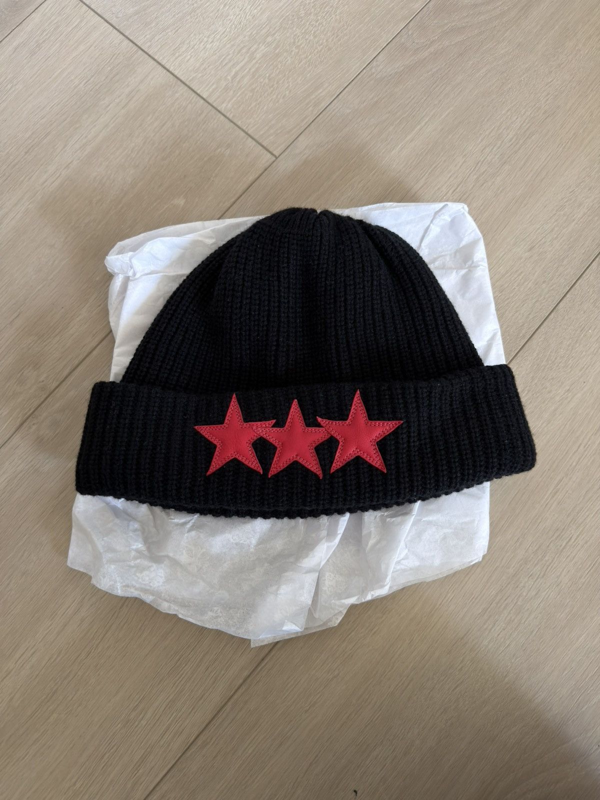 Chrome Hearts Chrome Hearts Triple Star Patch Cashmere Beanie Size ONE SIZE - 1 Thumbnail