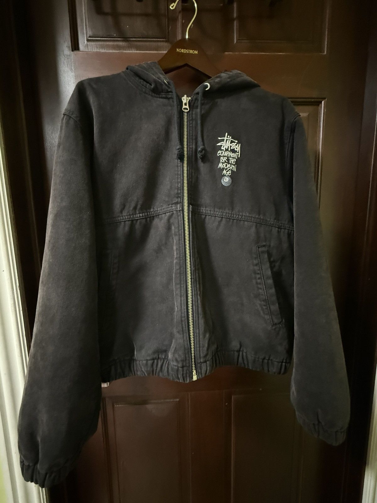 トップス stussy Canvas Worker Zip Hoodie Insulated Work Jacket Canvas – Black | Outerwear | Stüssy