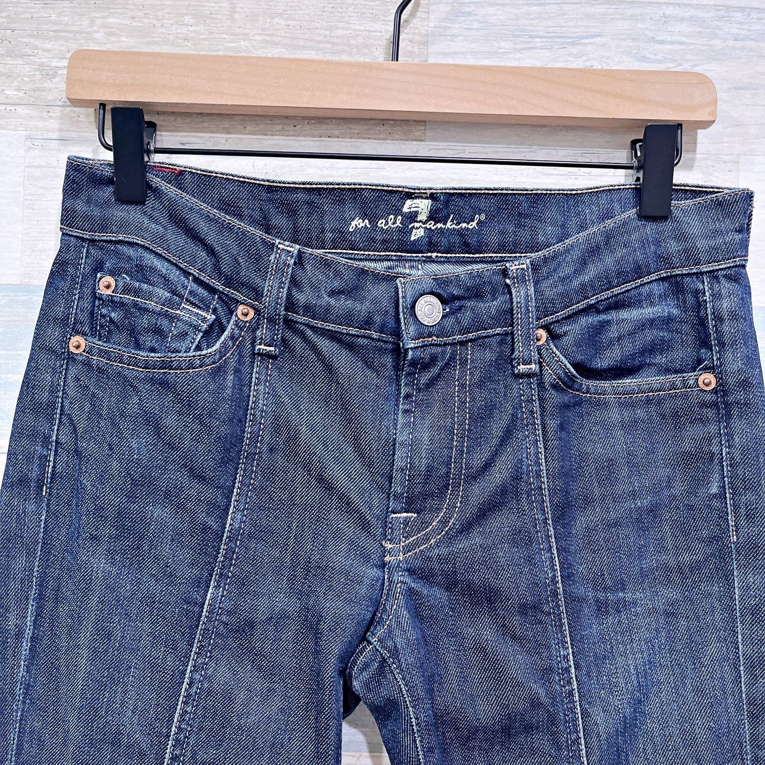Hudson 7 For All Mankind Roxy Mid Rise Skinny Jeans Dark Womens 27 Size 27" / US 4 / IT 40 - 2 Thumbnail