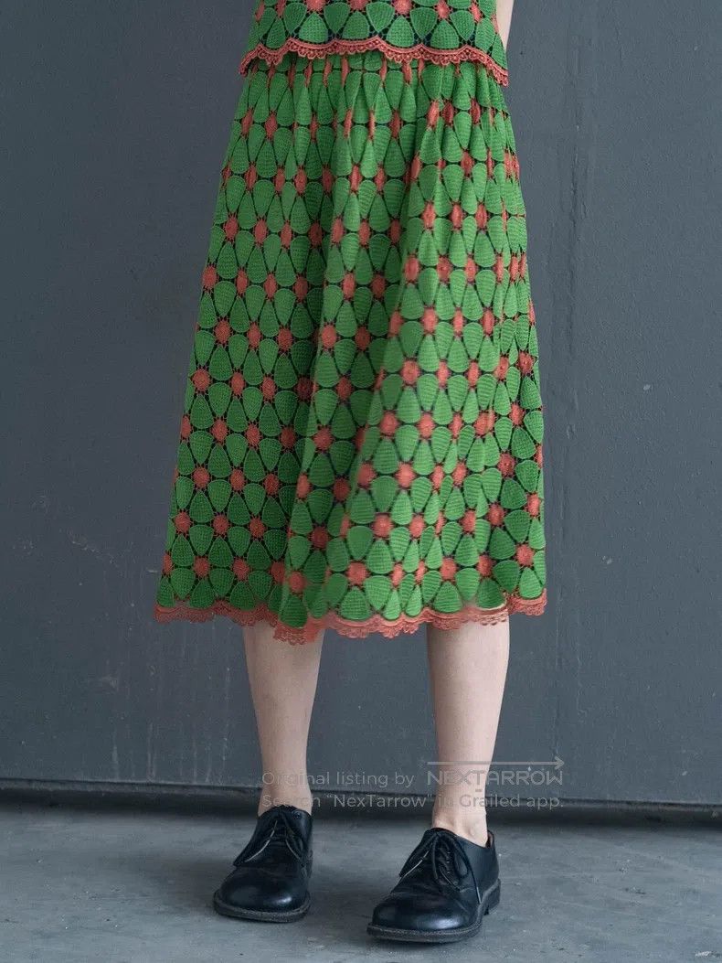 Comme des Garcons Comme Des Garcons Green Lace Embroidery Vest/Skirt Size M / US 6-8 / IT 42-44 - 4 Thumbnail