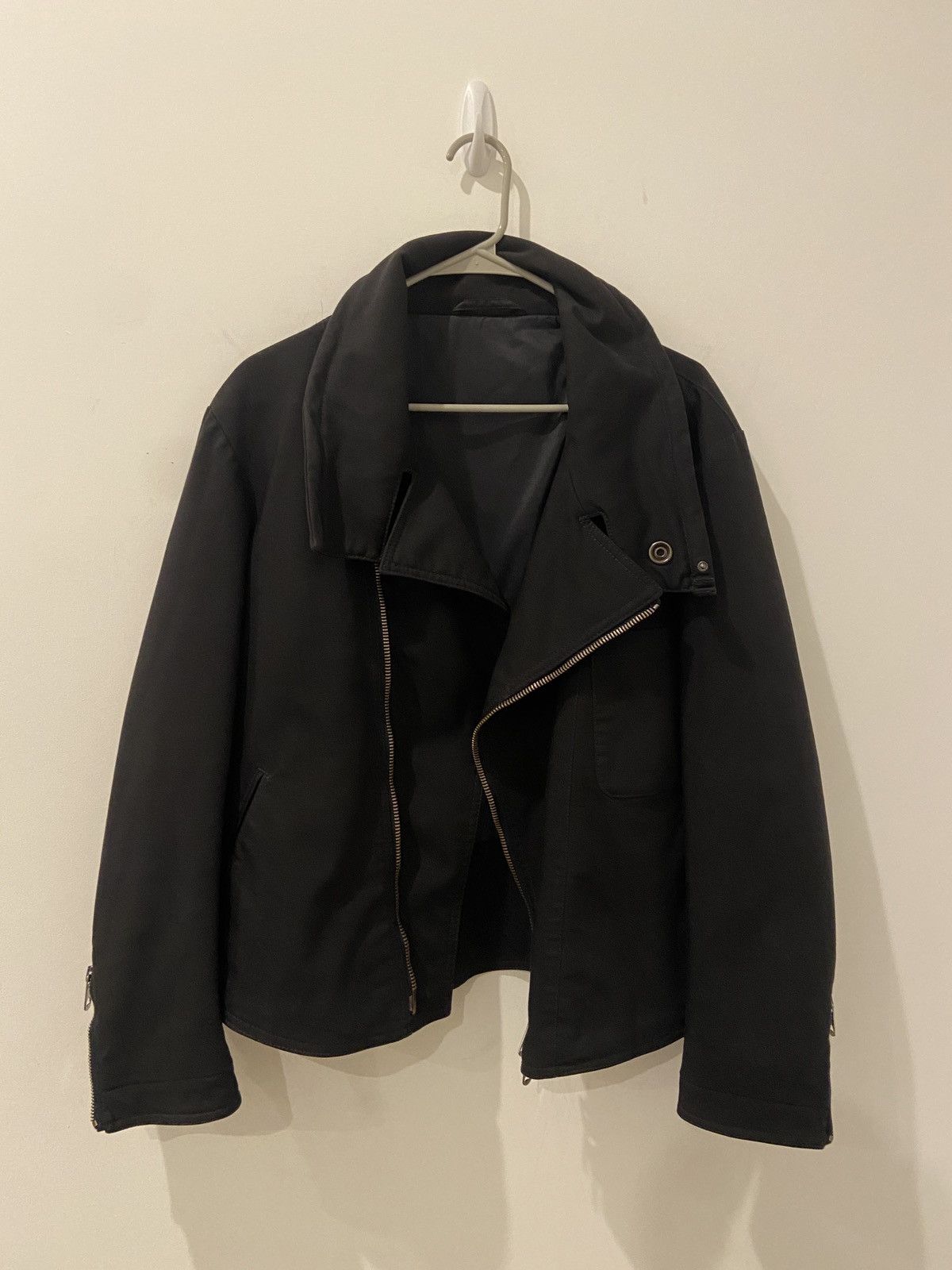 image of Vintage Armani Astro Biker Jacket in Black, Men's (Size Medium)