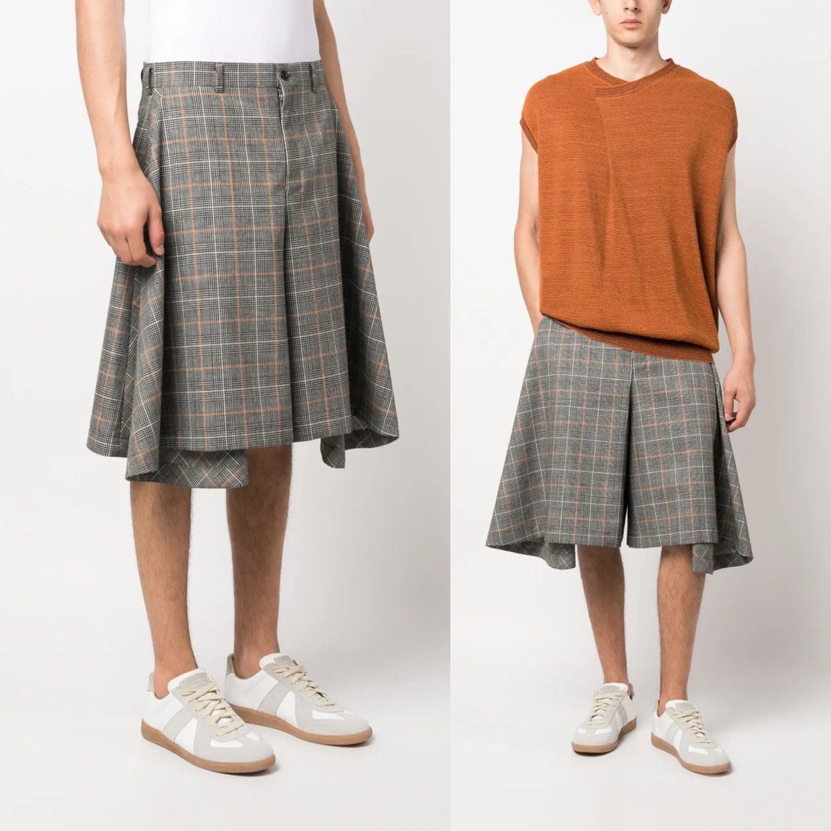 Comme des Garcons Homme Plus Comme Des Garcons Homme Plus Check Skirt Shorts PK-P011 Size US 33 - 3 Thumbnail