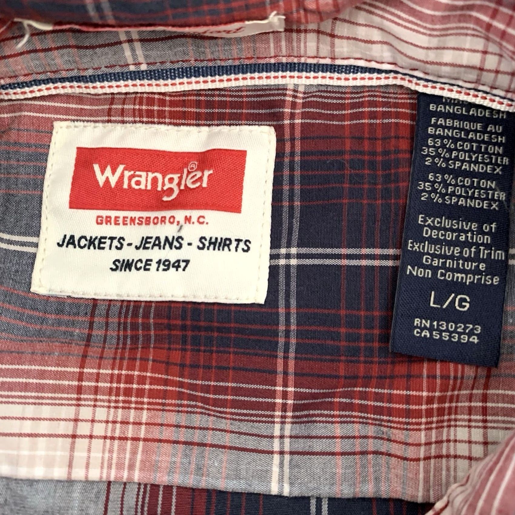 Wrangler Wrangler Shirt Mens Large Pearl Snap Long Sleeve Western Plaid Flex Comfort Barbie? Size US L / EU 52-54 / 3 - 2 Thumbnail