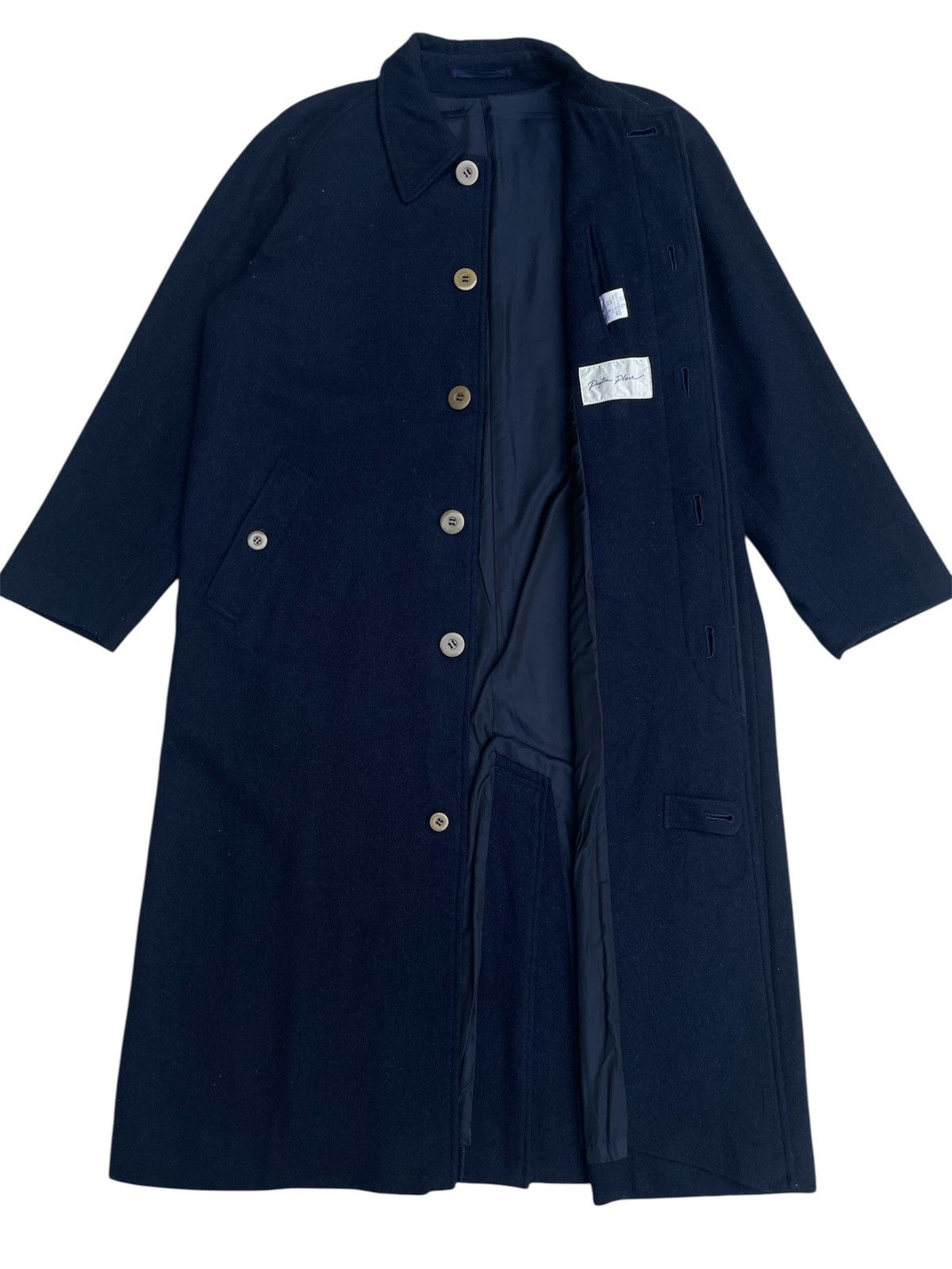 PPFM Peyton Place Wool Dark Navy Overcoat Hidden Placket Size US L / EU 52-54 / 3 - 5 Thumbnail