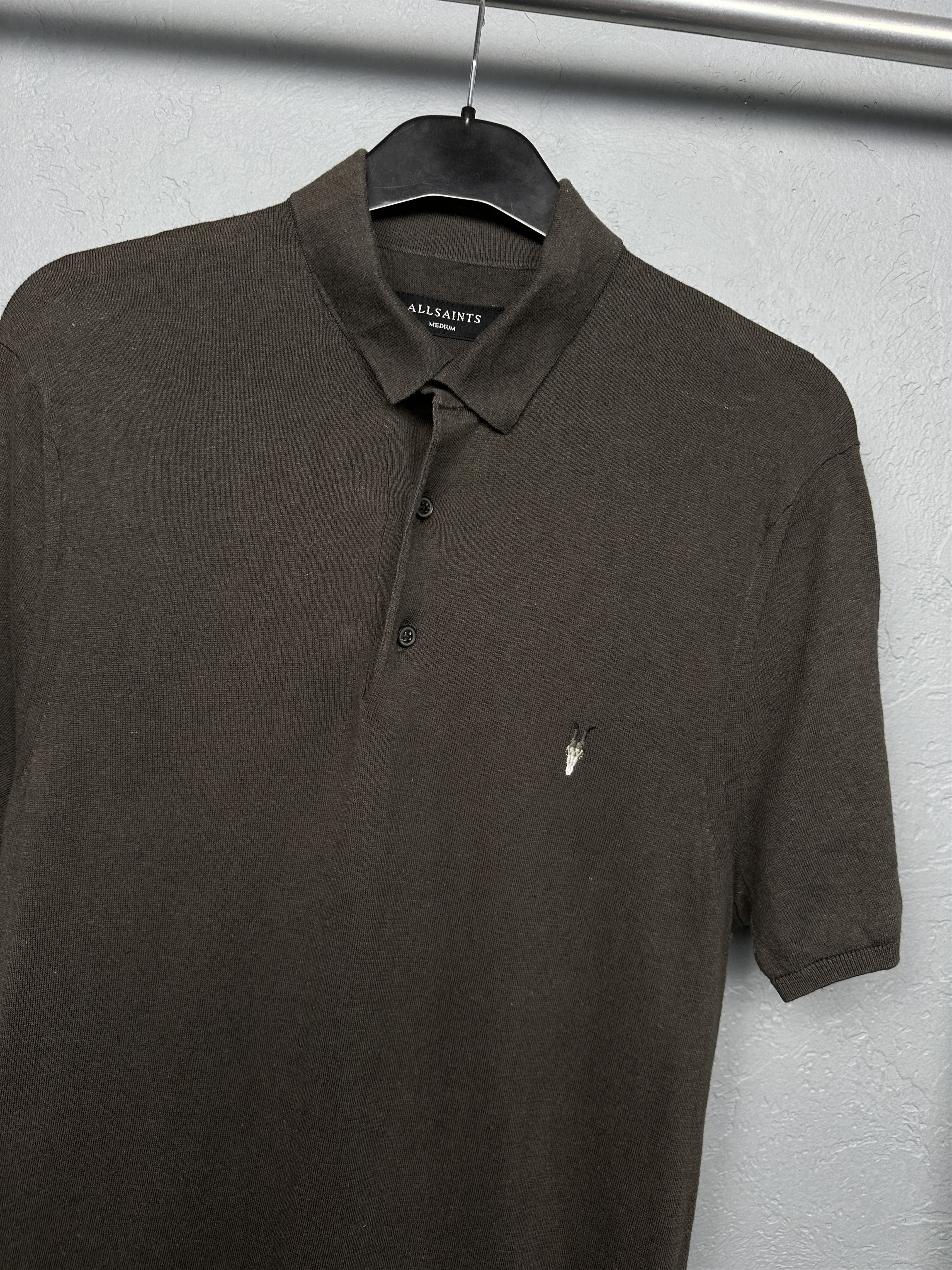 Allsaints Allsaints Mens Fade Ramskull LINEN Polo Shirt Size US M / EU 48-50 / 2 - 2 Thumbnail