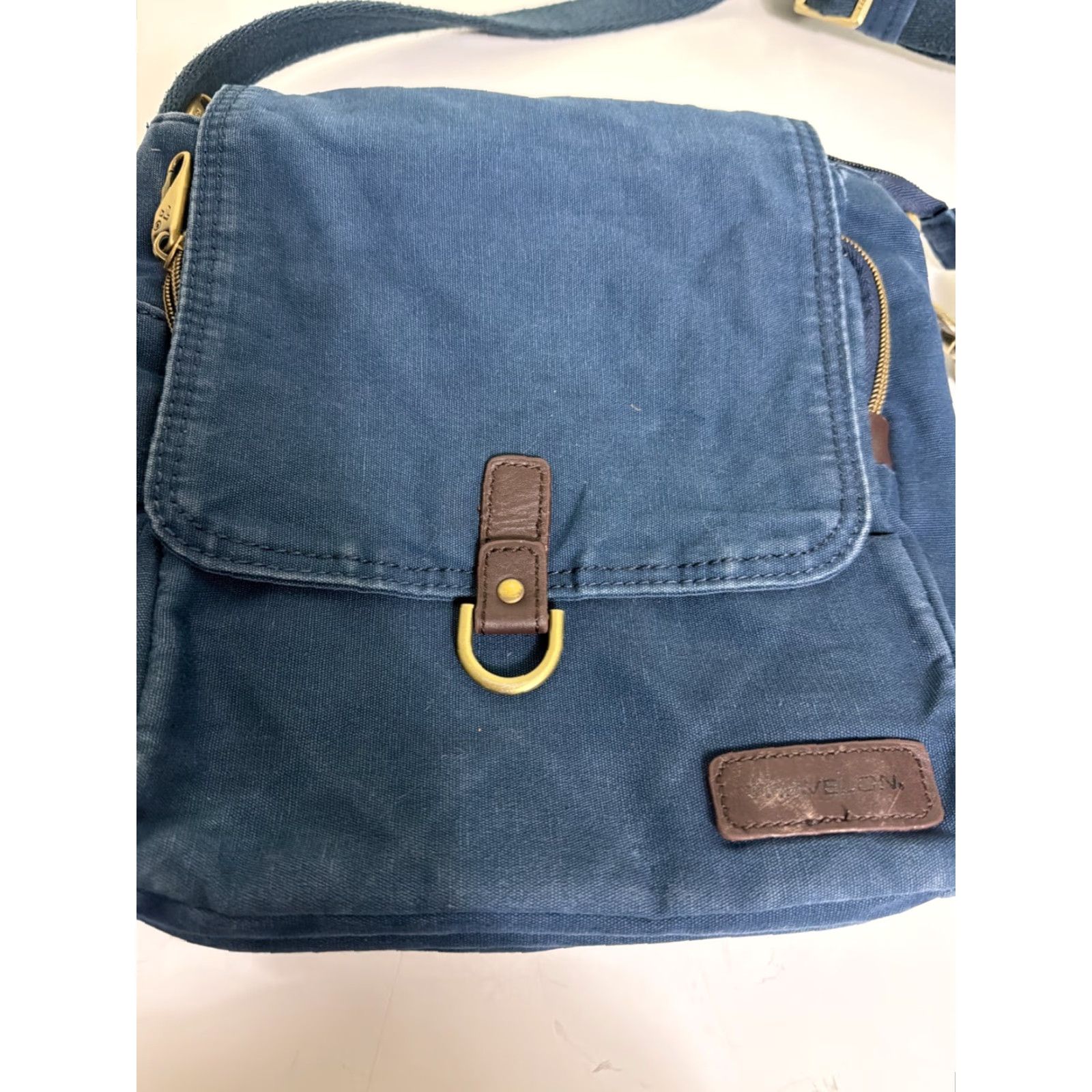 Vintage Travelon Anti-Theft Courier Tour Bag Navy Medium Women Crossbody Nylon Zip Bag Size ONE SIZE - 3 Thumbnail