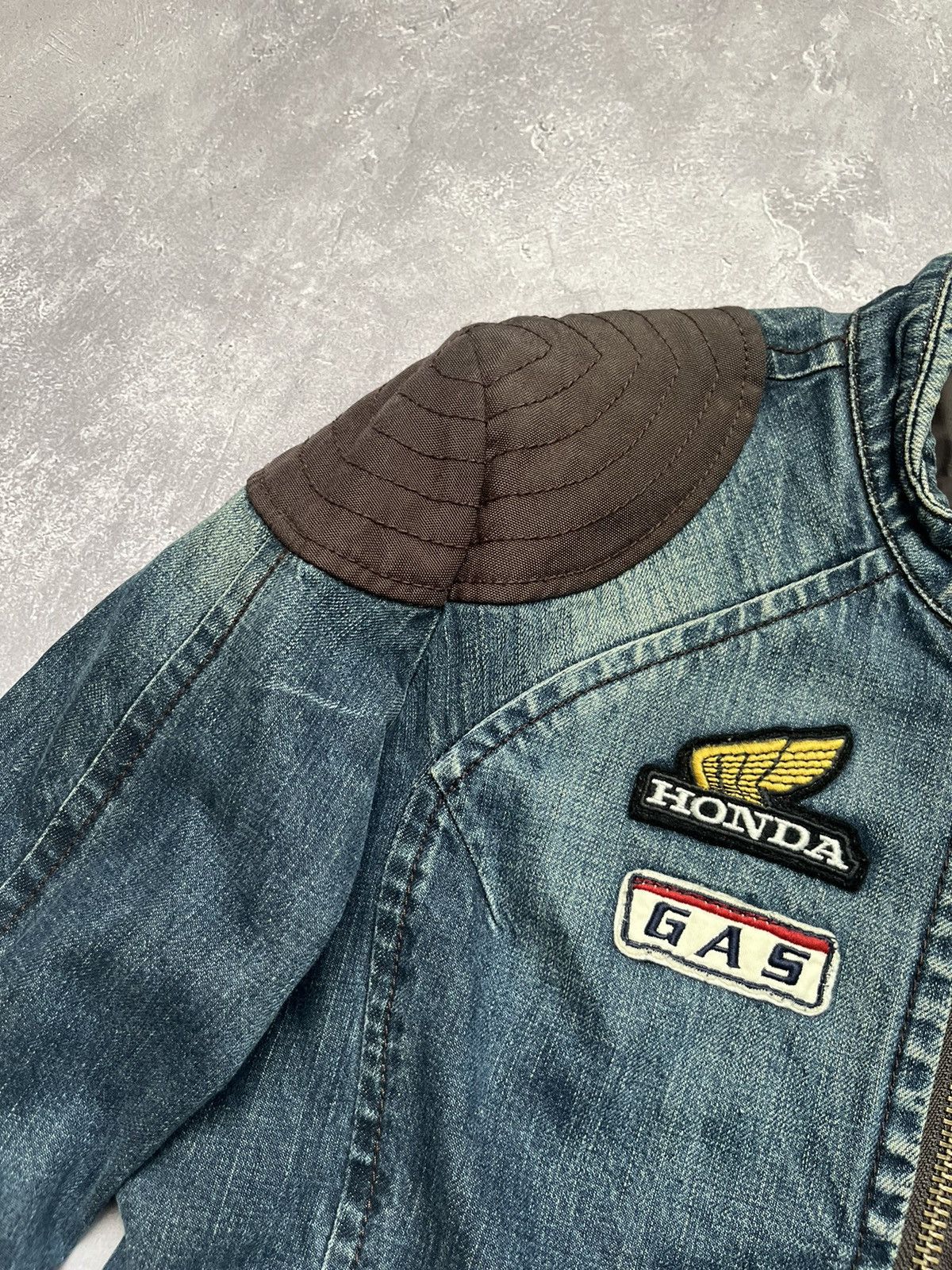 Honda Vintage Honda Racing Biker Gas Denim Jacket Blue Size L / US 10 / IT 46 - 7 Thumbnail