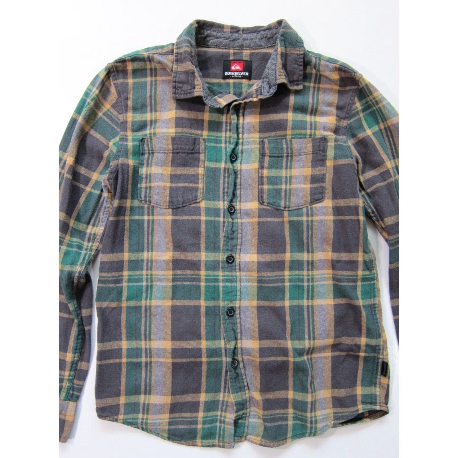 Quiksilver Quiksilver 100% Cotton Green Plaid Flannel Long Sleeve Shirt Men Small Size US S / EU 44-46 / 1 - 5 Thumbnail