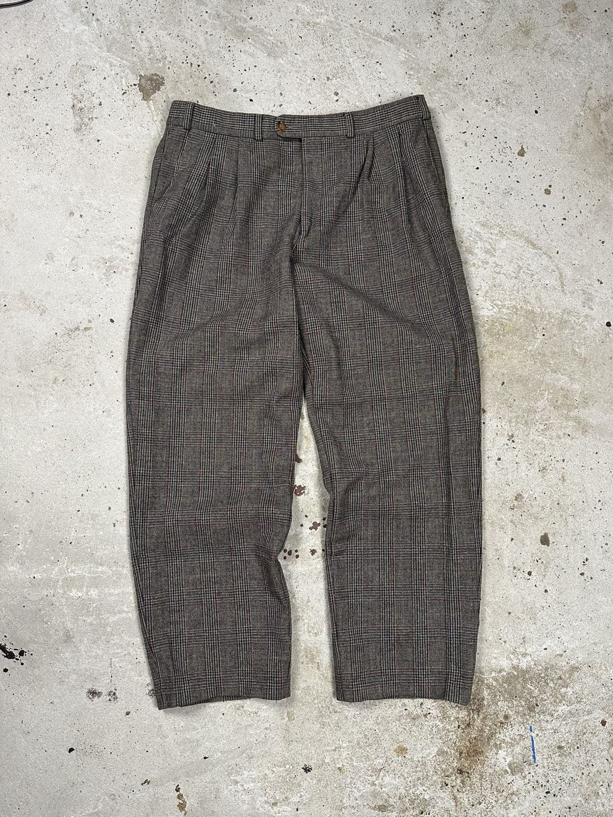 Burberry × Vintage Vintage 80/90s Burberry’s Tartan Nova Check Baggy Pants Size US 34 / EU 50 - 1 Thumbnail