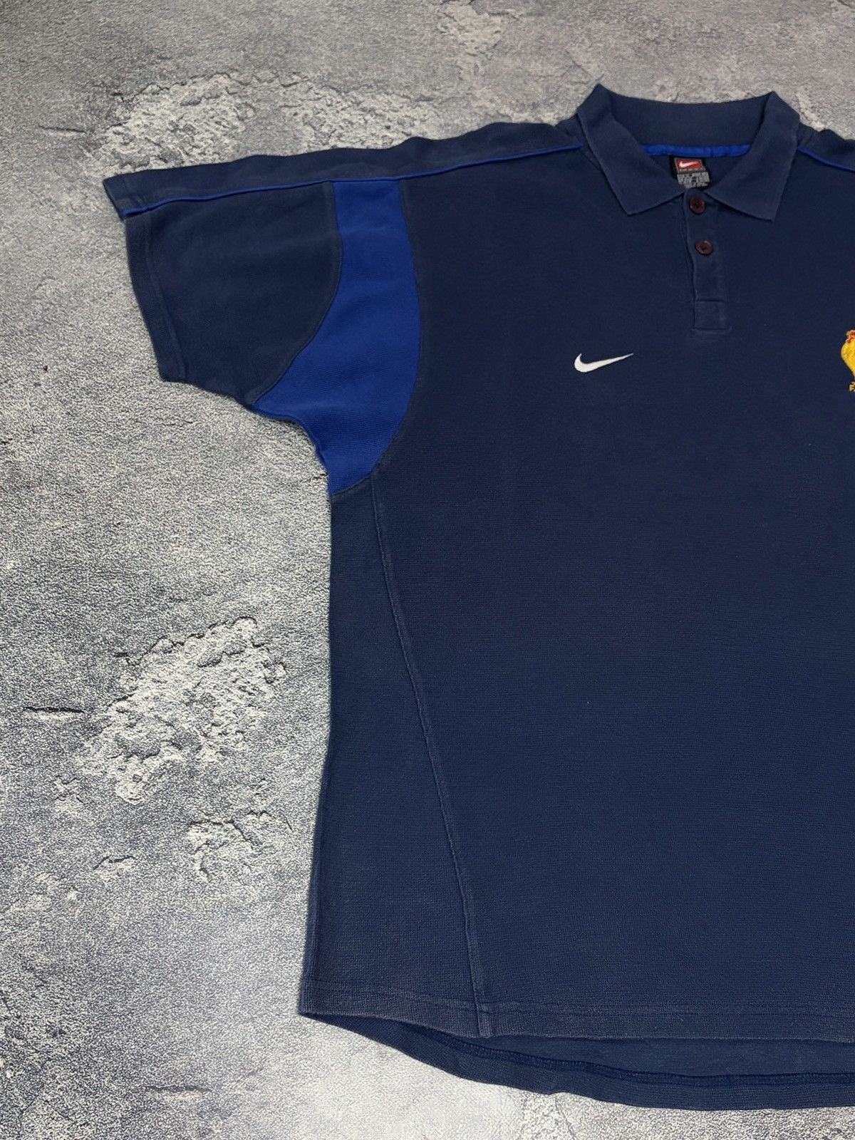 Nike Vintage Nike Team France Rugby F.F.R. Polo Shirt Navy Blue Size US XL / EU 56 / 4 - 8 Thumbnail