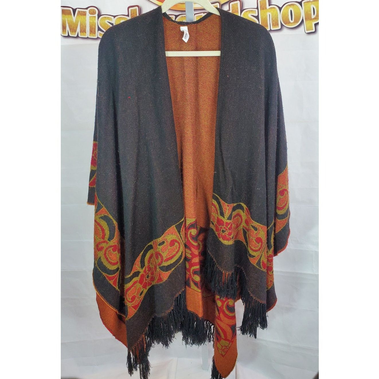 Other Accessory Street Black Brown Fringe Shawl One Size Size ONE SIZE - 1 Thumbnail