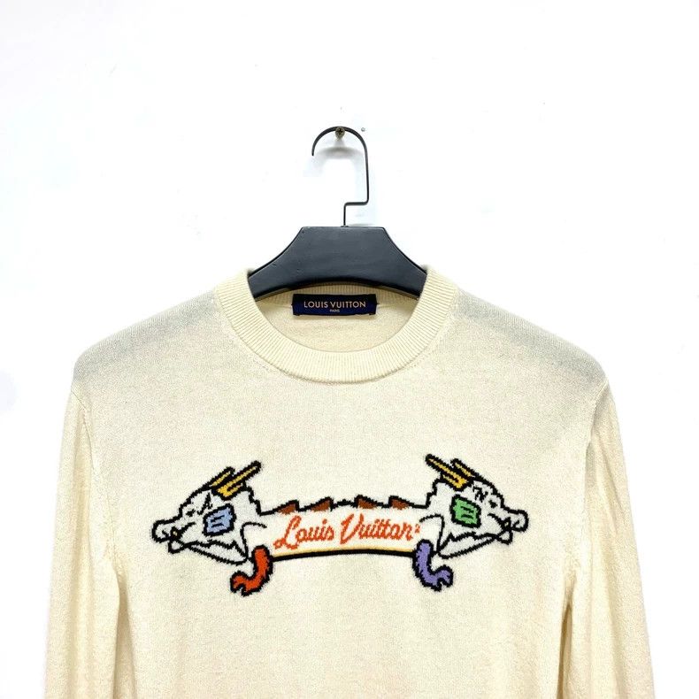Louis Vuitton Louis Vuitton Knitted sweater in beige with double dragons Size US S / EU 44-46 / 1 - 7 Thumbnail