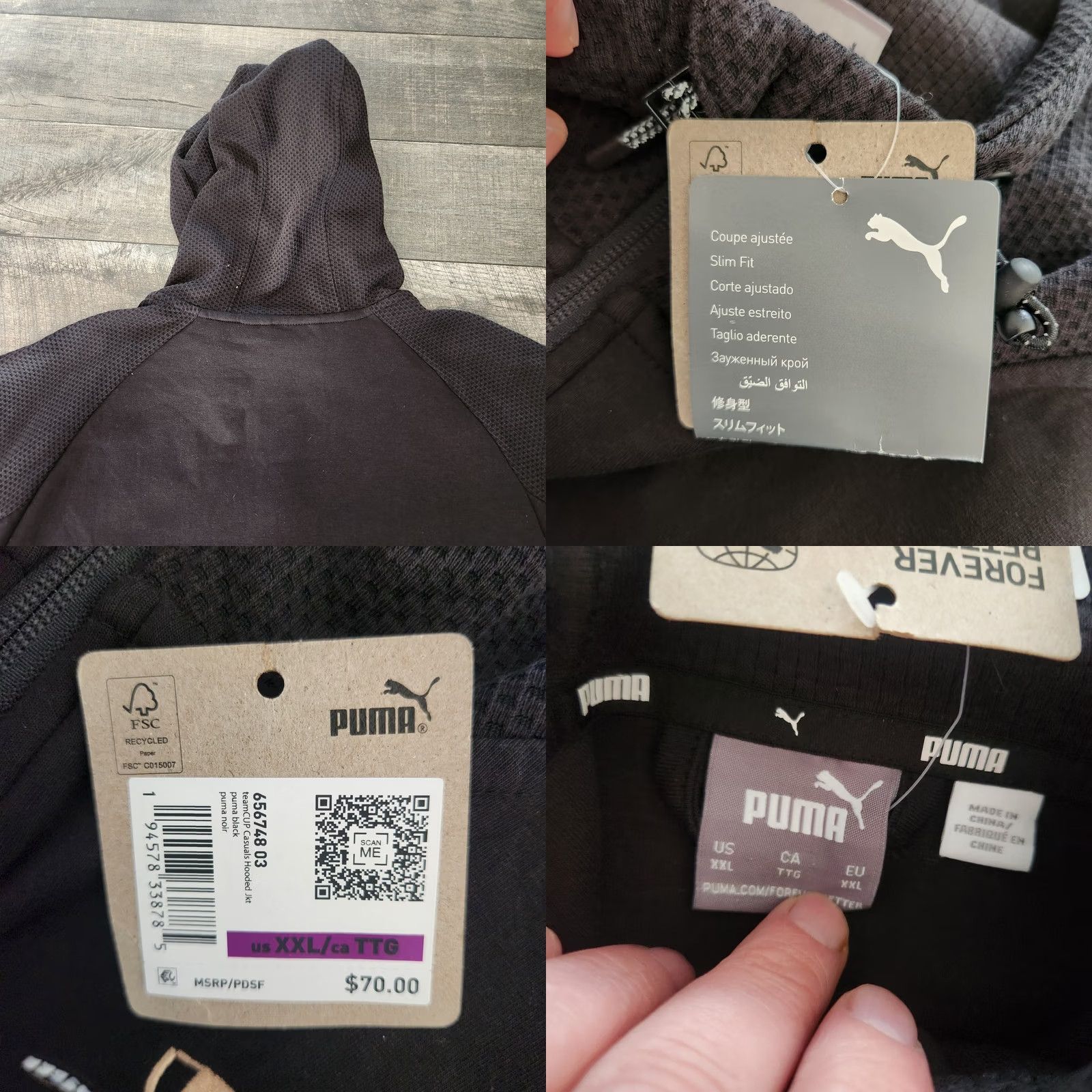 Puma PUMA Jacket Soccer Mens 2XL Full Zip Hooded Track Jacket Gray Regular Size US XXL / EU 58 / 5 - 9 Thumbnail