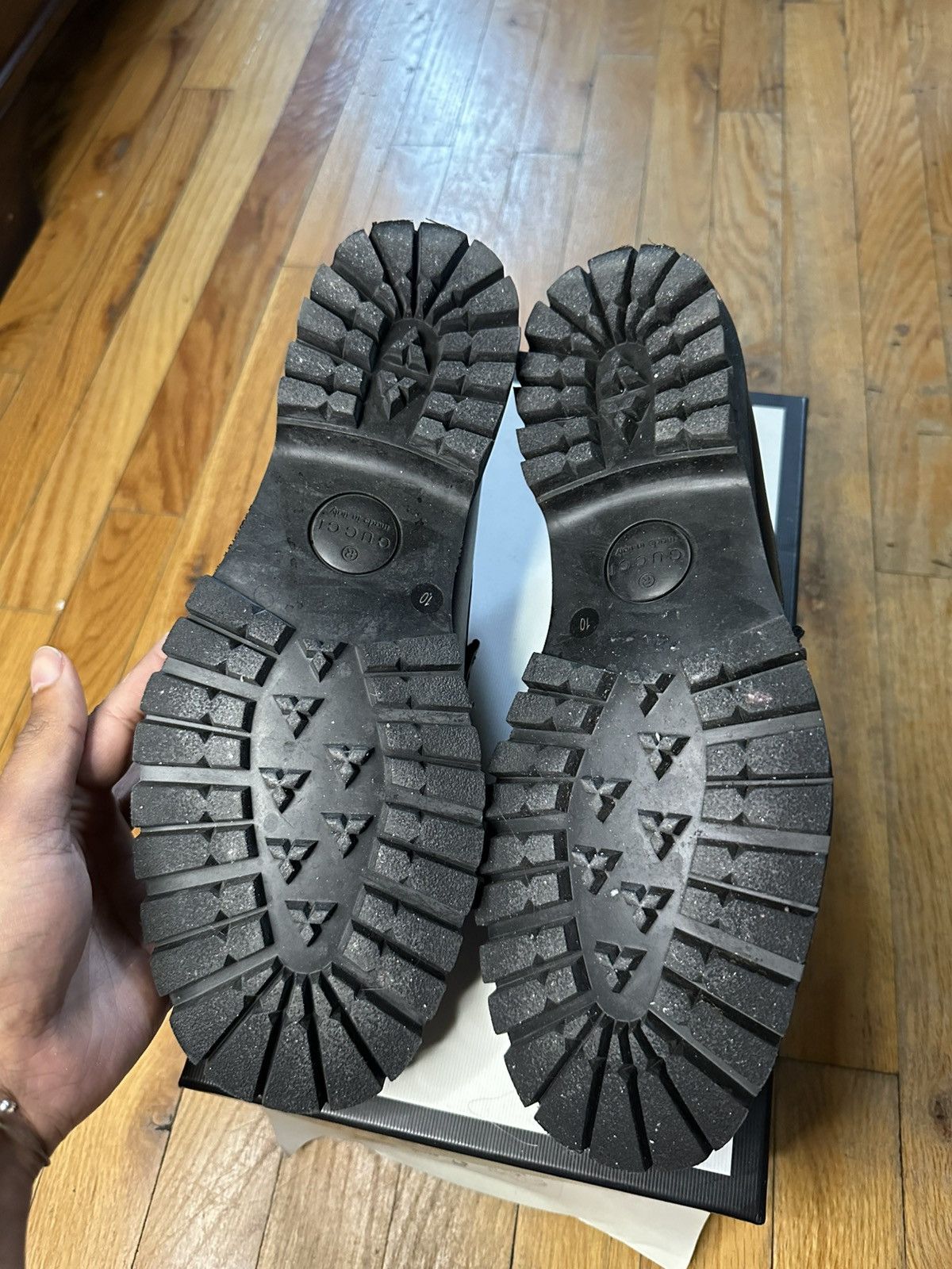 Gucci Gucci Web Horsebit Loafer Lug Sole Size US 10 / EU 43 - 5 Thumbnail