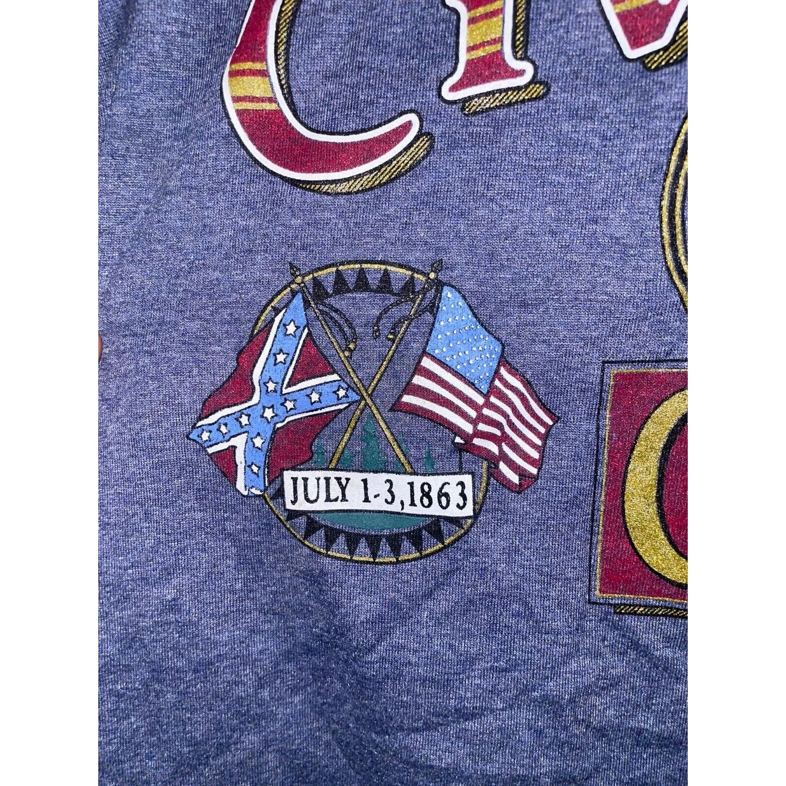 Jerzees Vintage The Civil War Shirt Gettysburg Blue Tee 90s VTG L Size US L / EU 52-54 / 3 - 5 Thumbnail