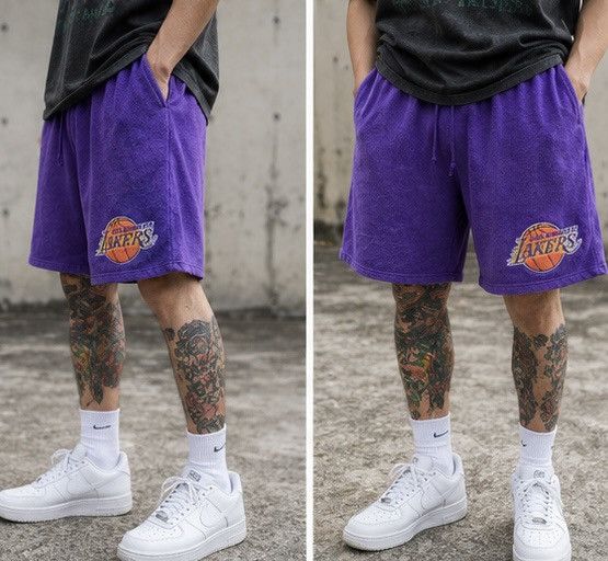 NBA 90s Vintage LA Lakers NBA Washed Pack Pants Size US 30 / EU 46 - 9 Thumbnail