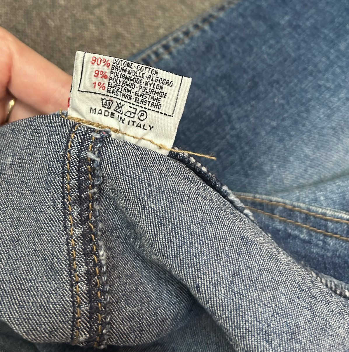 Miss Sixty Y2K Miss Sixty Washed Denim Mini Skirt Wide Belt Slit Front Size 32" / US 10 / IT 46 - 6 Thumbnail