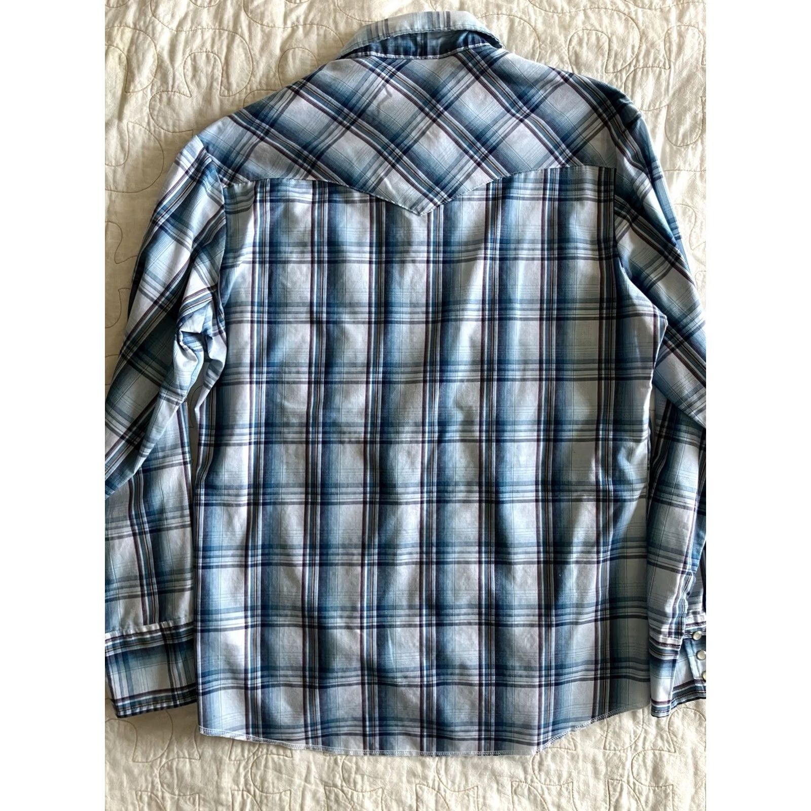 Wrangler VINTAGE Wrangler Pearl Snap Shirt Men’s M Blue Plaid Short Sleeve Western Rodeo Size US M / EU 48-50 / 2 - 4 Thumbnail