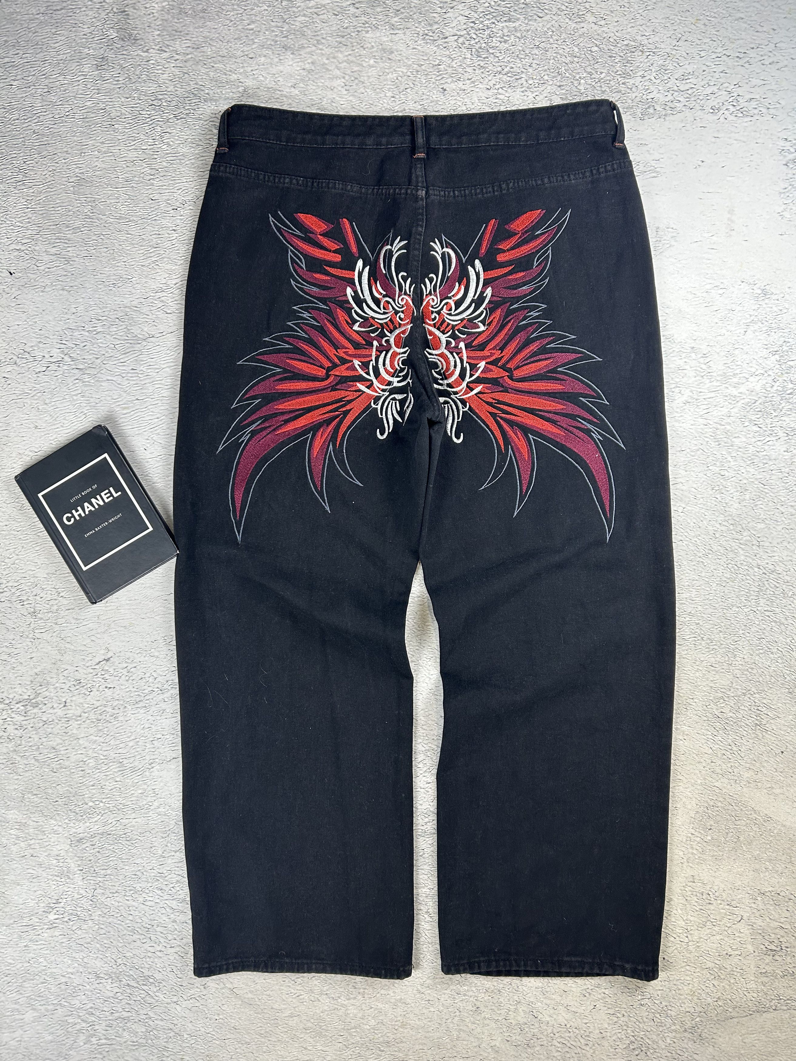 Japanese Brand Baggy Jeans Big Back Logo streetwear SK8 Size US 38 / EU 54 - 5 Thumbnail