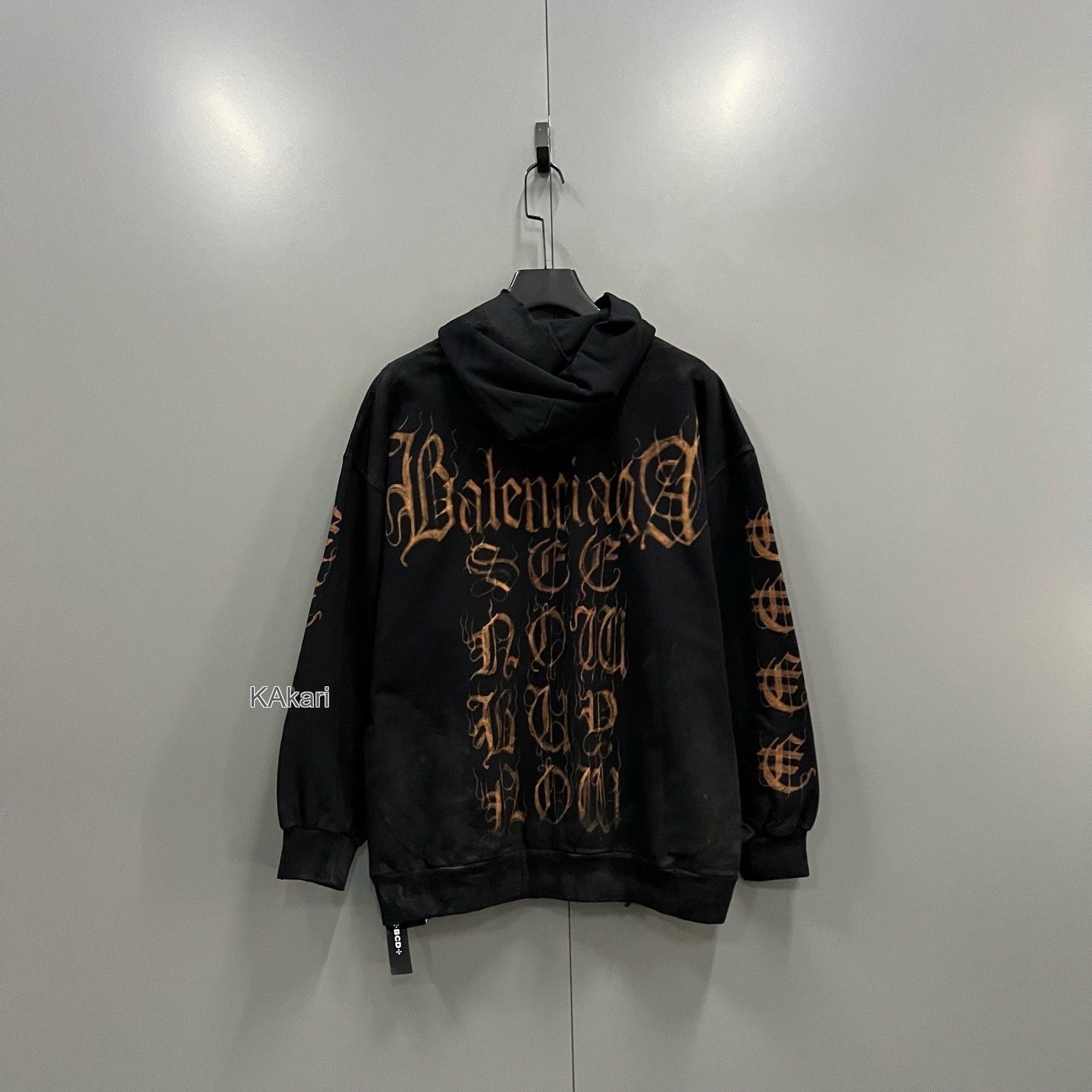 Balenciaga Balenciaga Distressed Sanskrit Print Zip Hoodie Size US M / EU 48-50 / 2 - 2 Thumbnail