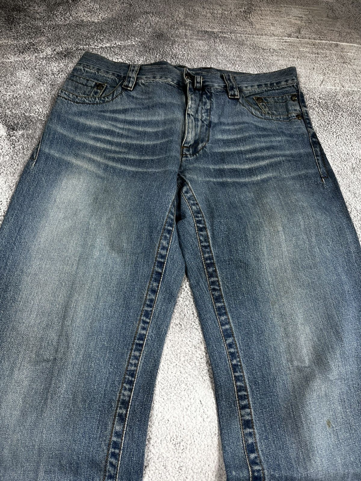 Just Cavalli × Roberto Cavalli × Vintage Y2K Baggy Tribal Tattoo Embroidered Jeans Size US 32 / EU 48 - 3 Thumbnail