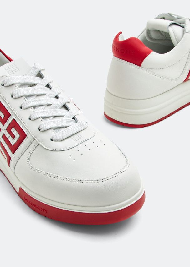 Givenchy o1srvl11e1224 4G Logo Detailed Lop Top Sneakers in Red/White Size US 7 / EU 40 - 5 Thumbnail