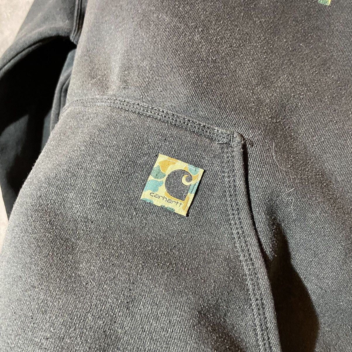 Carhartt Vintage Carhartt Faded Hoodie Small Black Camo Logo Y2K Rare Size US S / EU 44-46 / 1 - 9 Thumbnail