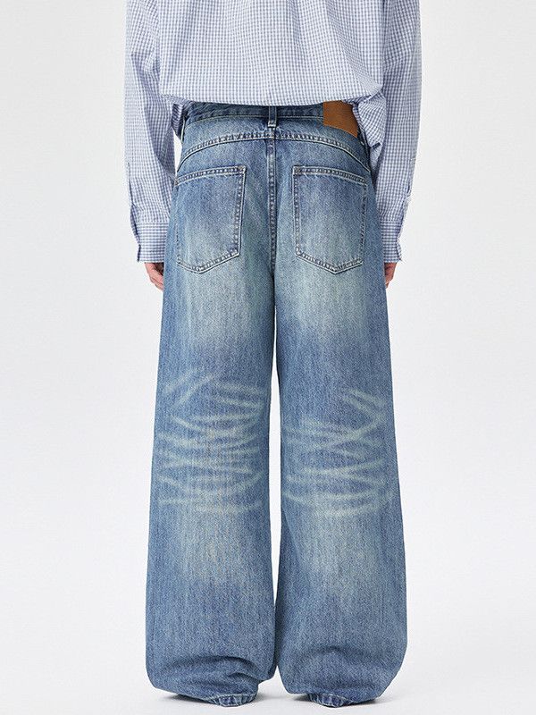Vintage American Light Blue Men's Loose-Fit Casual Wide-Leg Jeans Size US 32 / EU 48 - 4 Thumbnail