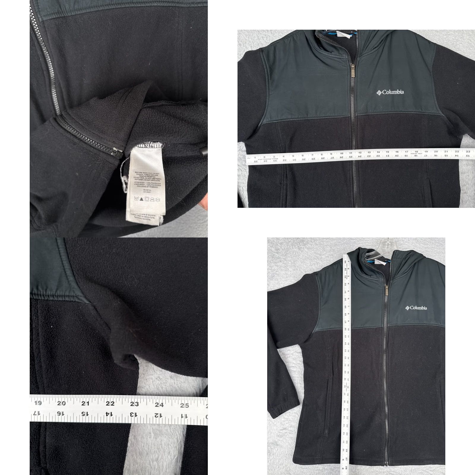 Vintage Columbia Jacket Womens Large Black Hooded Fleece Full Zip Hiking Outdoor Warm Size L / US 10 / IT 46 - 8 Thumbnail