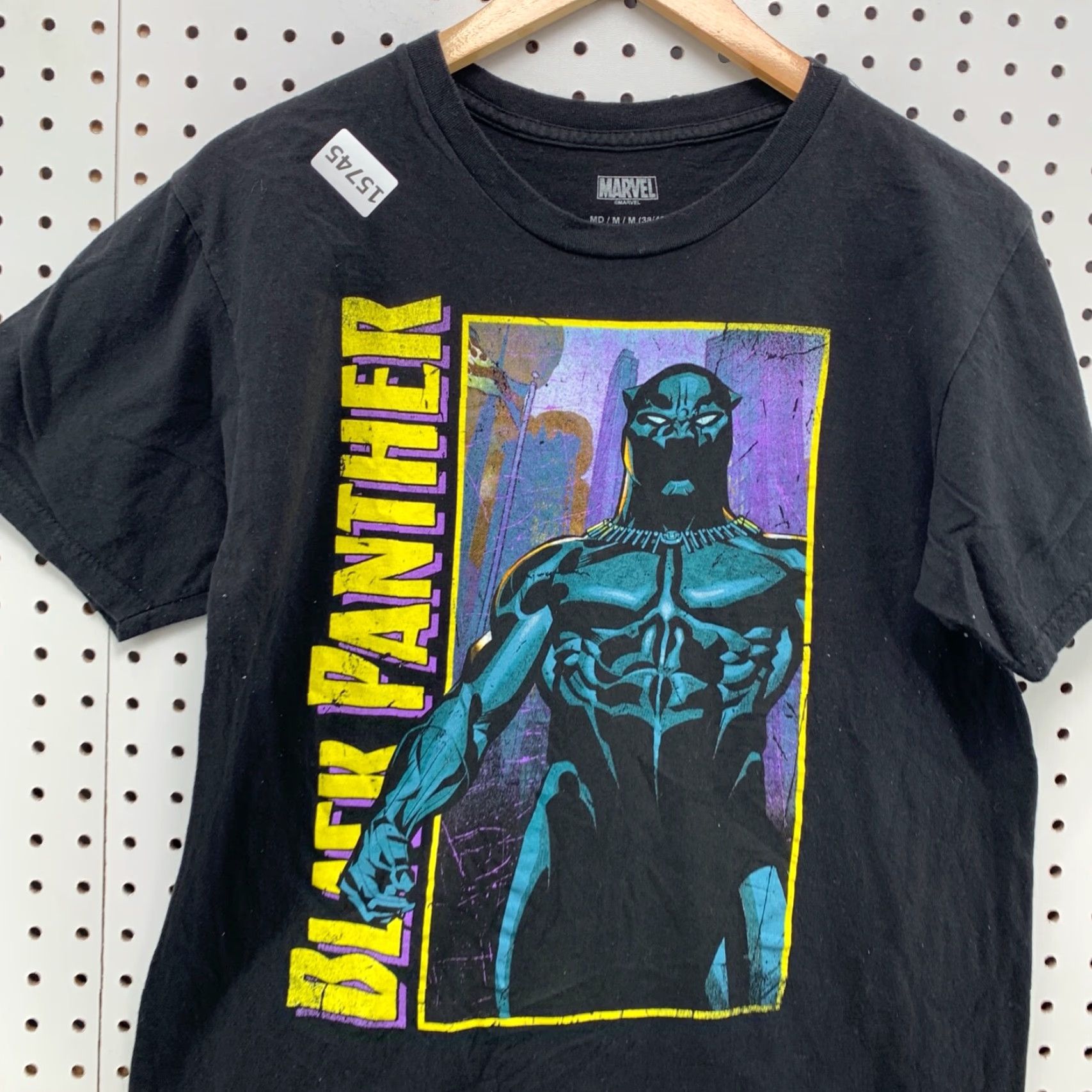 Vintage Marvel Black Panther Medium Adult Shirt Black Short Sleeve Big Graphic Movie Tee Size US M / EU 48-50 / 2 - 3 Thumbnail