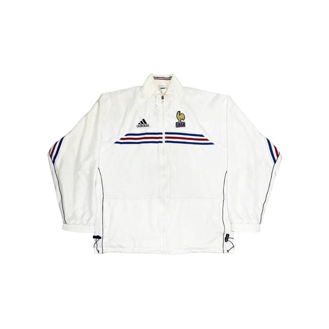 image of 1998-00 France Adidas Track Jacket in White, Men's (Size XL)