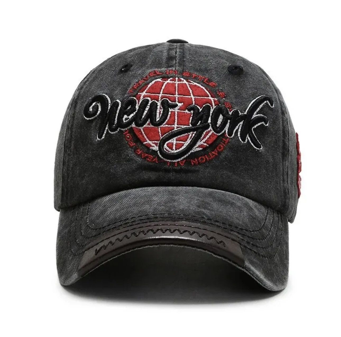 Designer New Distressed Cotton Washed Baseball Cap Outdoor Casual Size ONE SIZE - 7 Thumbnail