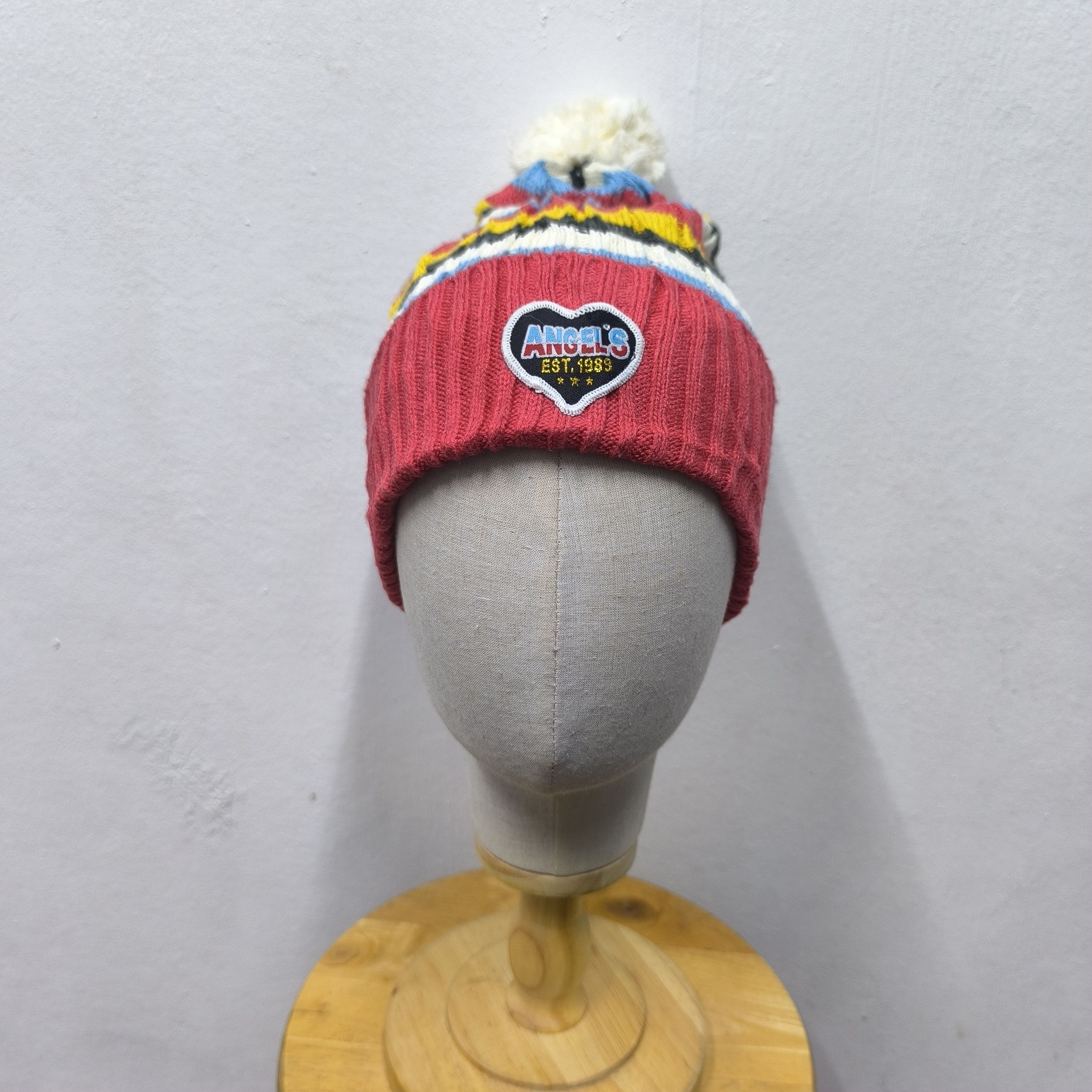 Hysteric Glamour 🍒Angel blue japan patch multicolor beanie hat Size ONE SIZE - 3 Thumbnail