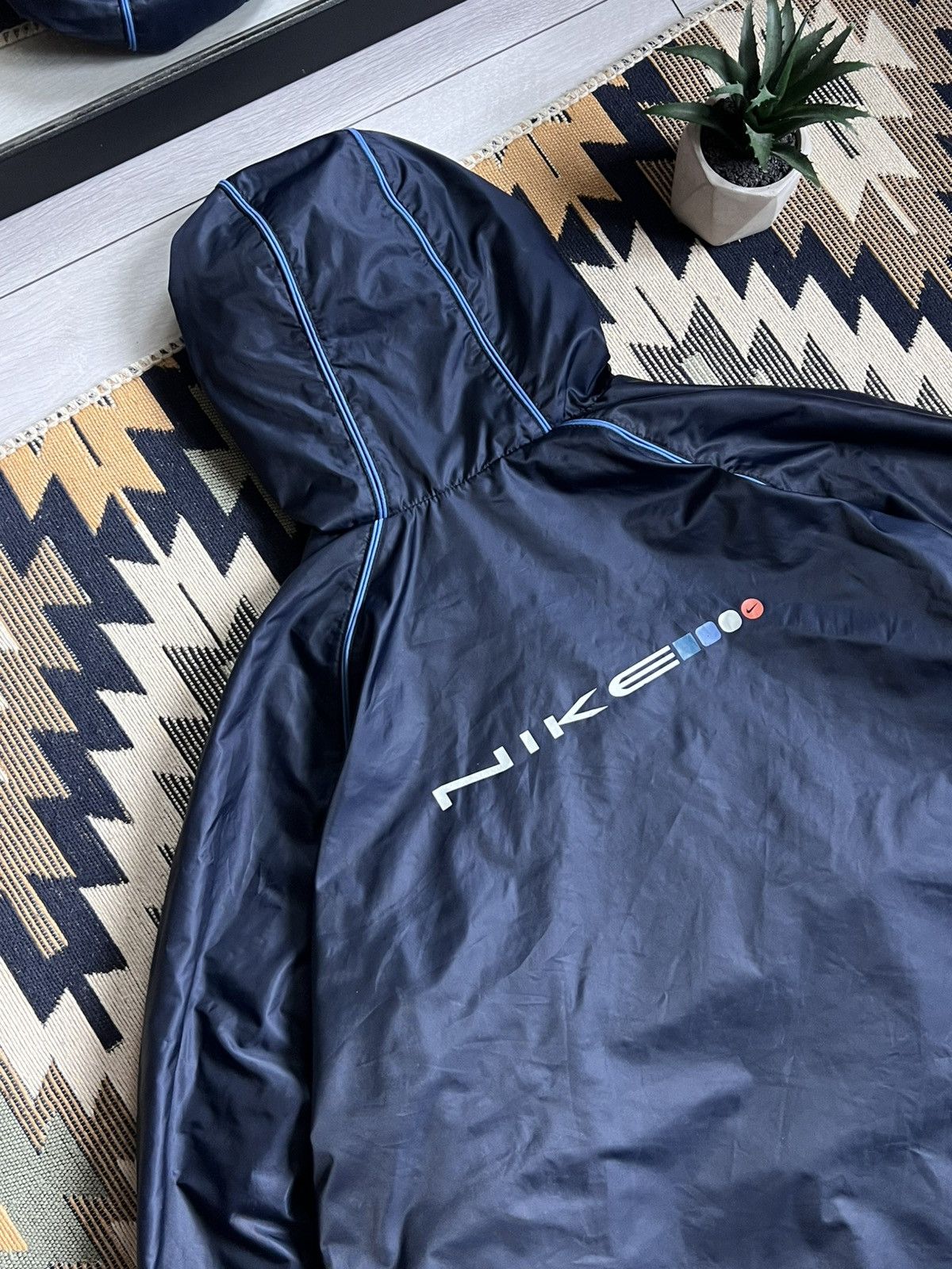 Nike Vintage 90’s Nike Swoosh Nylon Anorak Jacket Size US XL / EU 56 / 4 - 9 Thumbnail