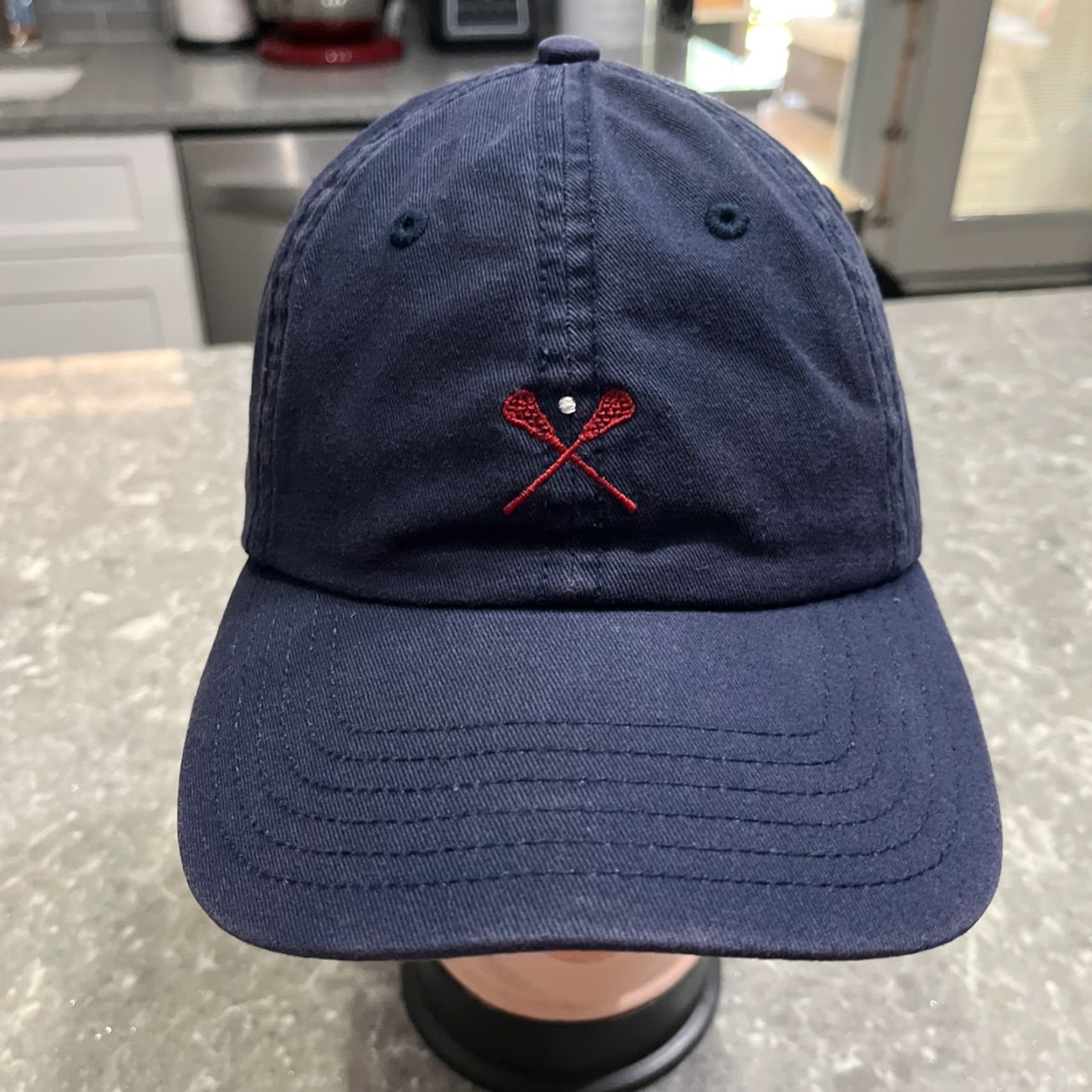 Vineyard Vines Vineyard Vines Strapback Hat Baseball Cap Men One Size Navy Blue Lacrosse Logo Cotton Dad Size ONE SIZE - 2 Thumbnail