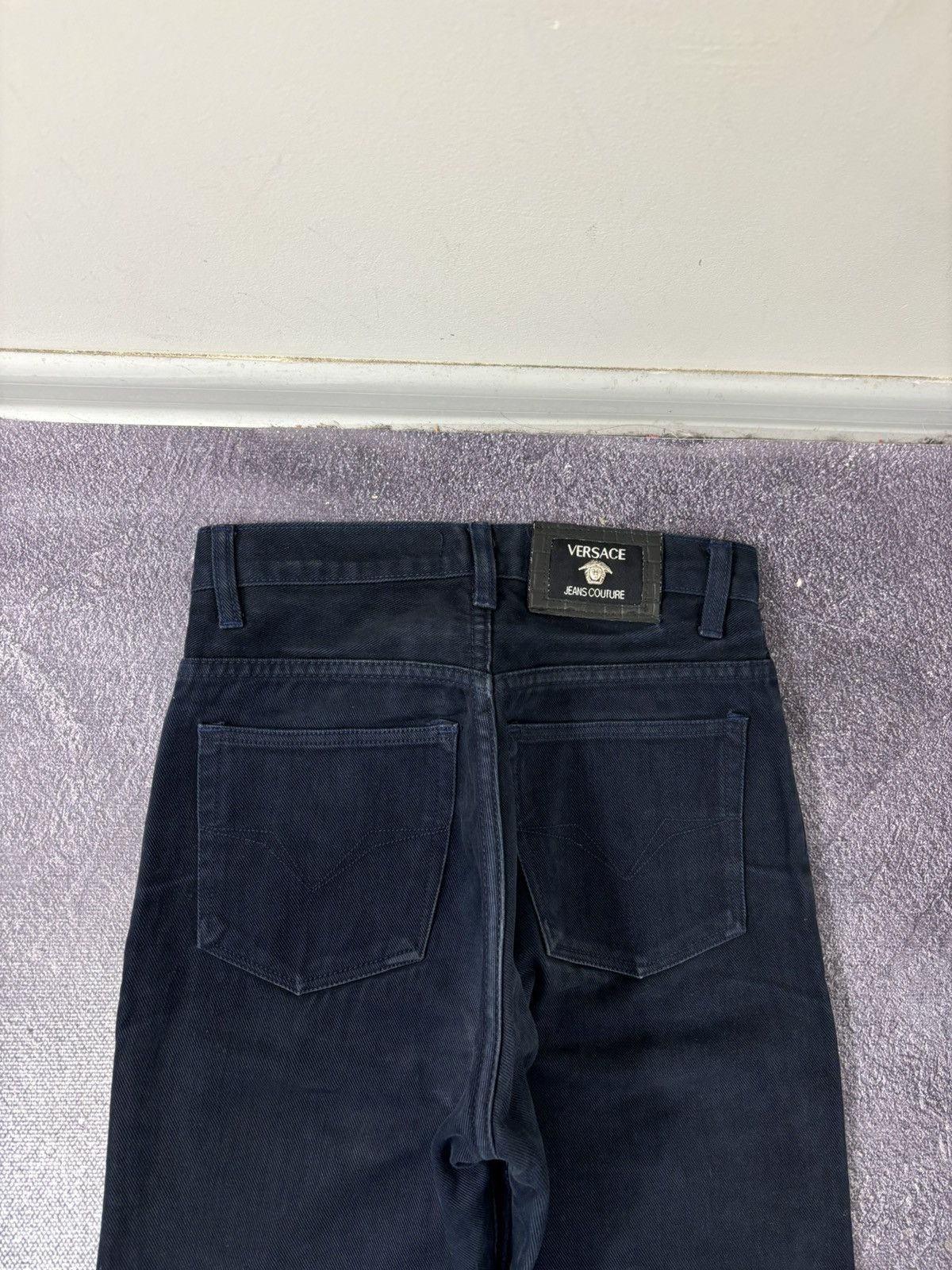 Versace Jeans Couture Vintage Versace Jeans Couture Women’s Navy Blue Flared Jeans Size 28" / US 6 / IT 42 - 15 Thumbnail