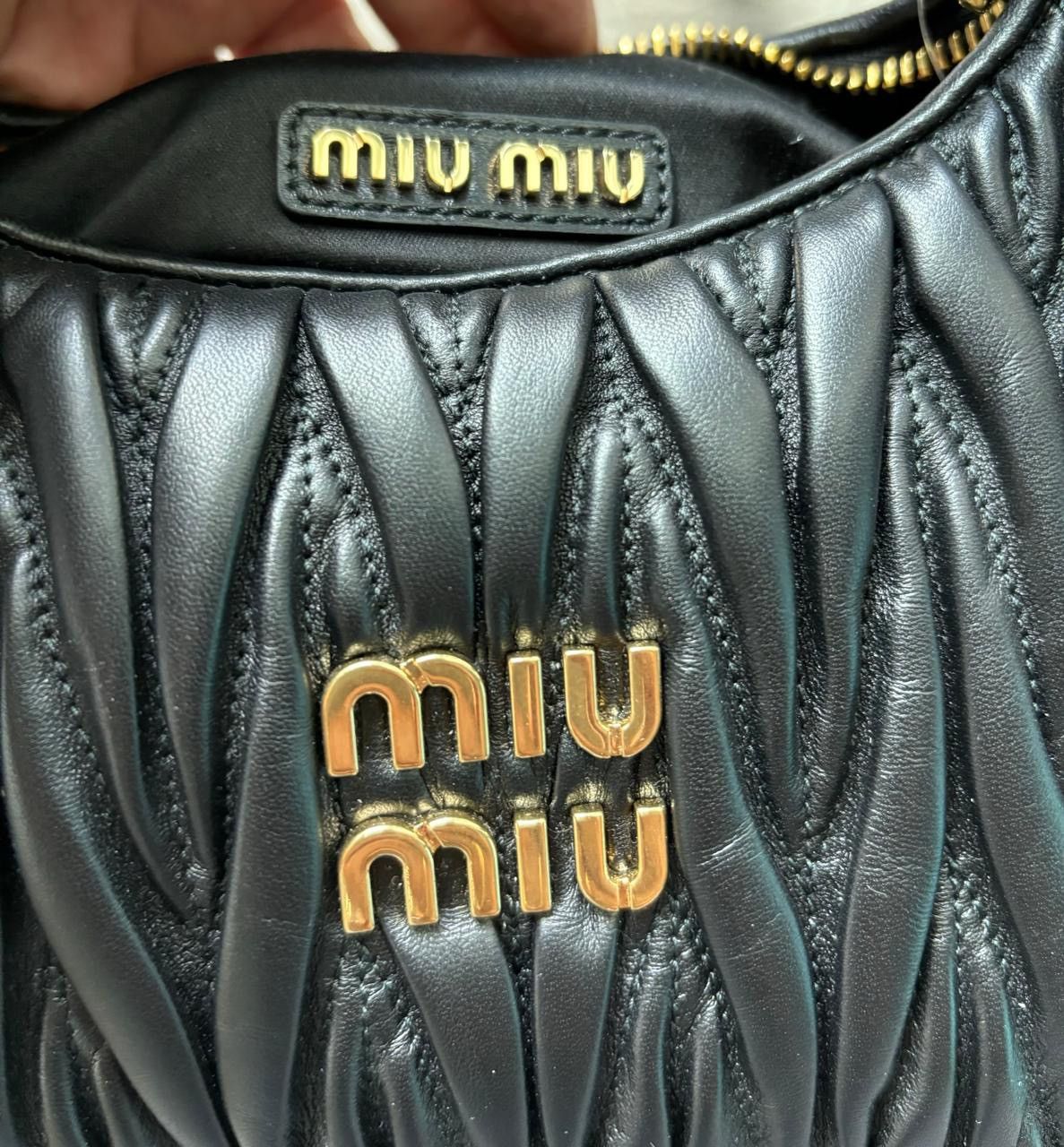 Miu Miu Miu Miu Small Wander matelassé nappa leather hobo bag Size ONE SIZE - 4 Thumbnail