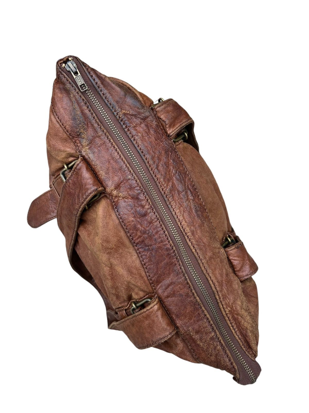 Leather Trashed Zucca Japan Distress Patina Leather Bag Tote Size ONE SIZE - 19 Thumbnail