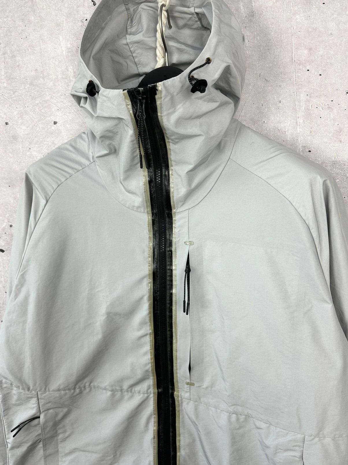 Nike × Vintage Nike Tech Fleece Grey Nylon Logo Hooded Light Jacket Size US L / EU 52-54 / 3 - 6 Thumbnail