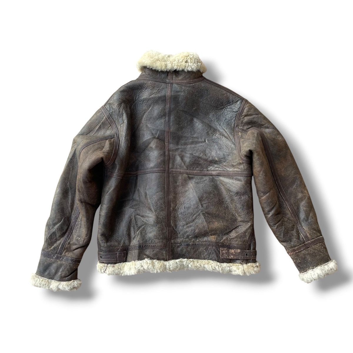 Genuine Leather VINTAGE SPRAZZO MODA SPORTIVO B3 SHEARLING FUR JACKET Size US L / EU 52-54 / 3 - 11 Thumbnail