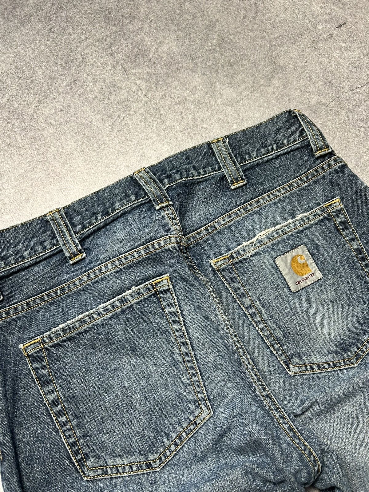 Carhartt Vintage 00s Carhartt Blue Denim Distressed Rockin Pant Jeans Size US 30 / EU 46 - 10 Thumbnail
